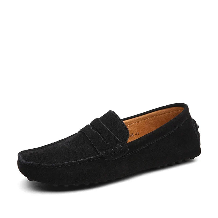 Chaussures SuaveStride : mocassins en cuir bordeaux pour hommes, alliant confort et élégance.