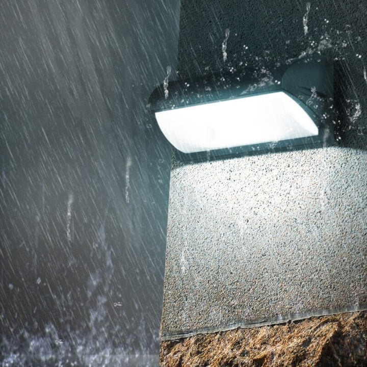 Lumière LED de jardin économe en énergie. Luminaire extérieur moderne avec détecteur de mouvement pour sécurité.