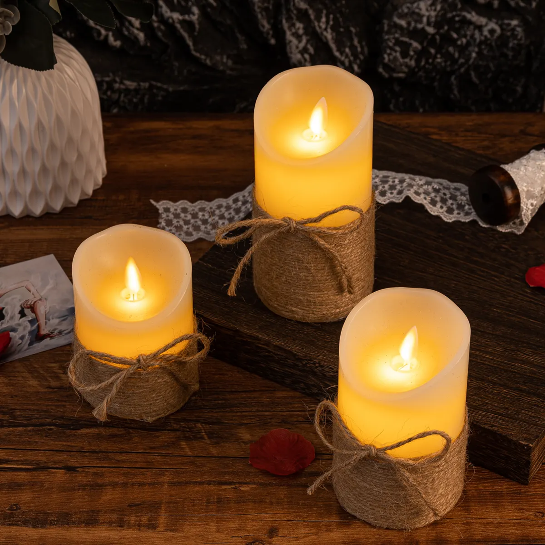 Bougies LED sans flamme, idéales pour fêtes et événements, offrant une ambiance lumineuse et sécurisée pour la maison.