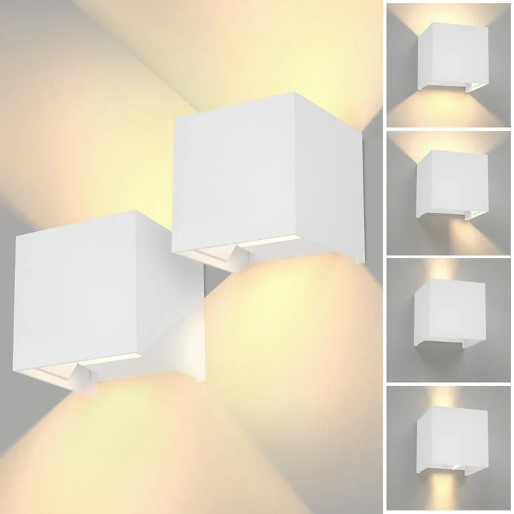 Applique extérieure LED carrée et moderne, apporte une touche design à votre façade.