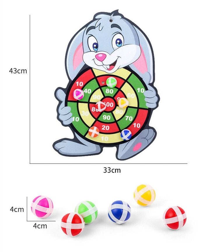 Image du jeu de fléchettes adhésif enfants animaux, jouet Montessori coloré, développe la motricité et l'équilibre.