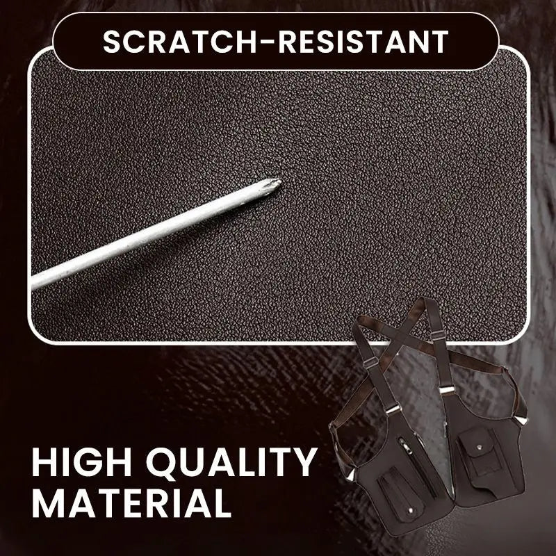 Sac de voyage marron foncé porté par un homme, conception ergonomique et multi-compartiments.