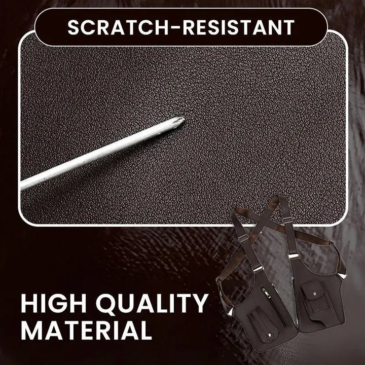 Sac de voyage marron foncé porté par un homme, conception ergonomique et multi-compartiments.