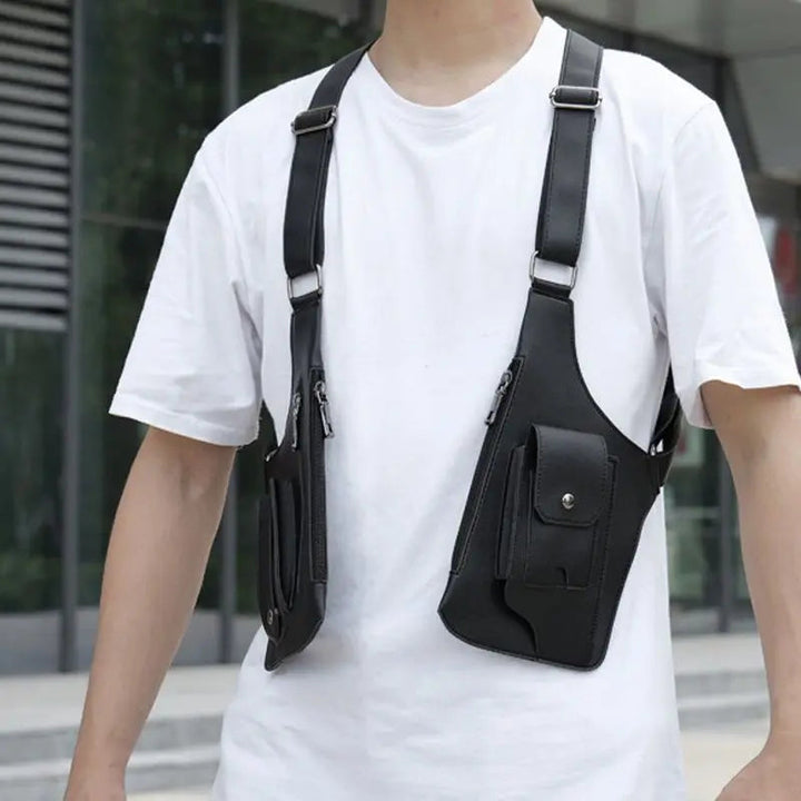 Dos du sac bandoulière homme avec sangle ajustable et matelassée pour un confort supérieur.