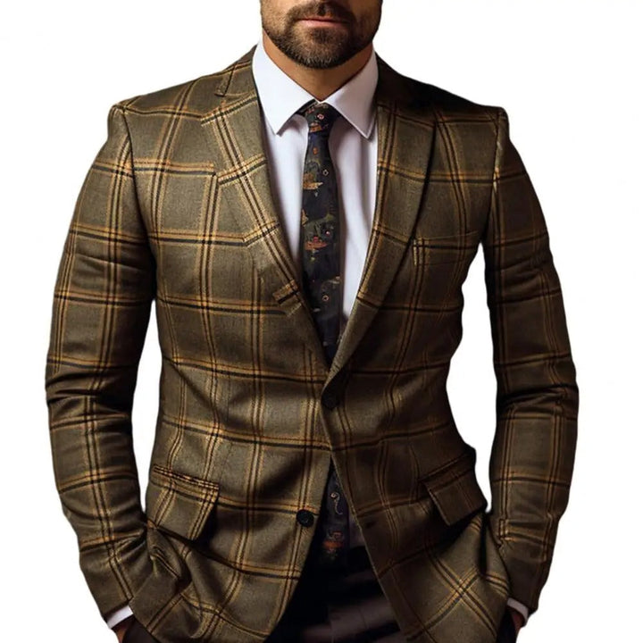 Veste homme coupe ajustée, élégante pour l'automne, style moderne casual chic, tendance mi-saison.