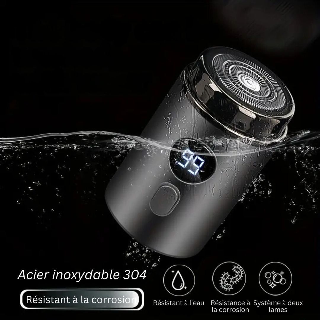 Rasoir électrique portable SwiftShave, rechargeable et étanche, offrant douceur et précision sans fil, pour tous.