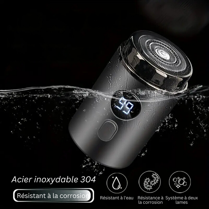 Rasoir électrique portable SwiftShave, rechargeable et étanche, offrant douceur et précision sans fil, pour tous.