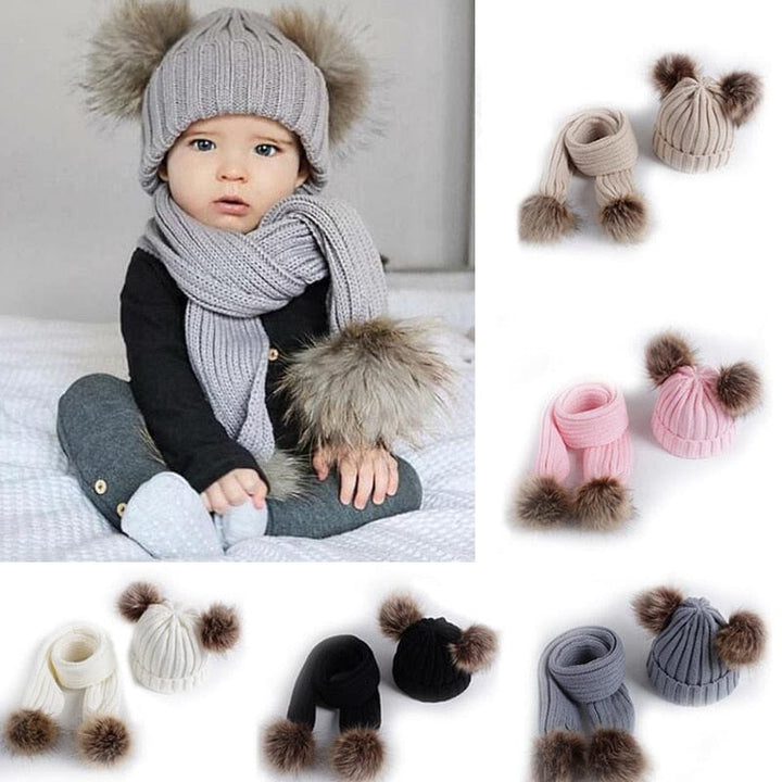 Ensemble hiver bonnet & écharpe douillet pour bébé 0-24 mois. Chaleur, confort et style pour l'enfant.