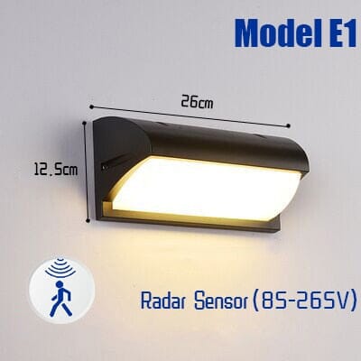 Luminaire LED extérieur, design moderne et élégant. IP65 avec capteur de mouvement pour jardin et allées.