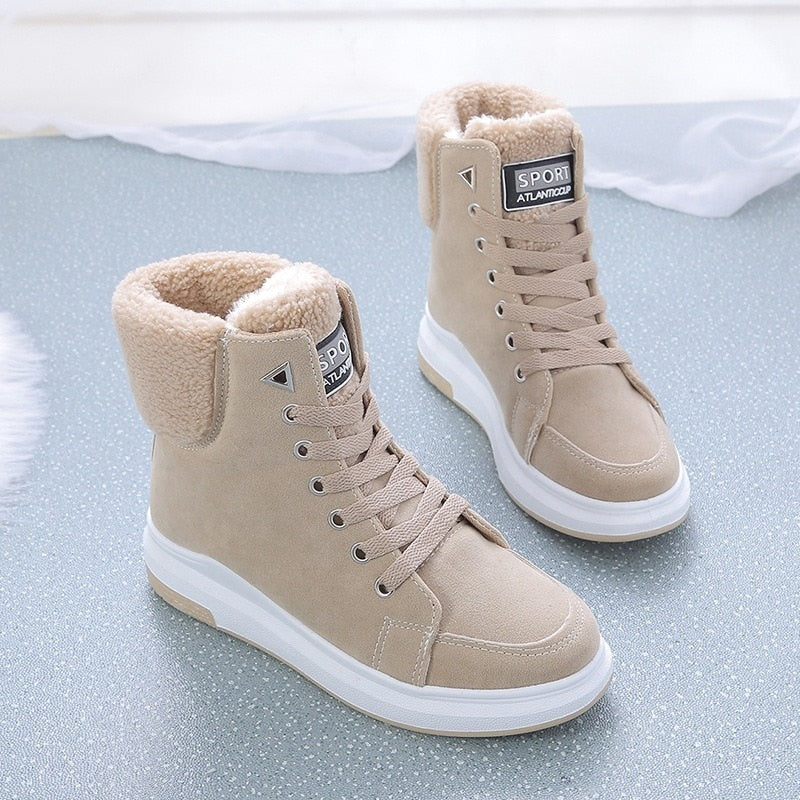 Bottines de neige chaudes femme, confortables et doublées, idéales pour l'hiver et la protection contre le froid.
