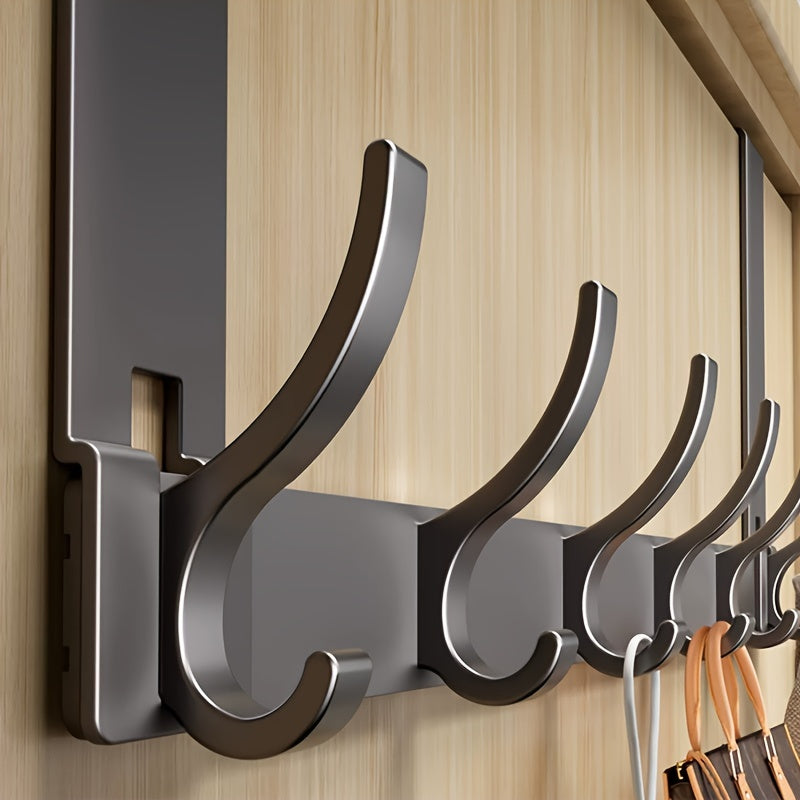 Porte-manteau de porte mural sans perçage avec crochets doubles en aluminium résistant.