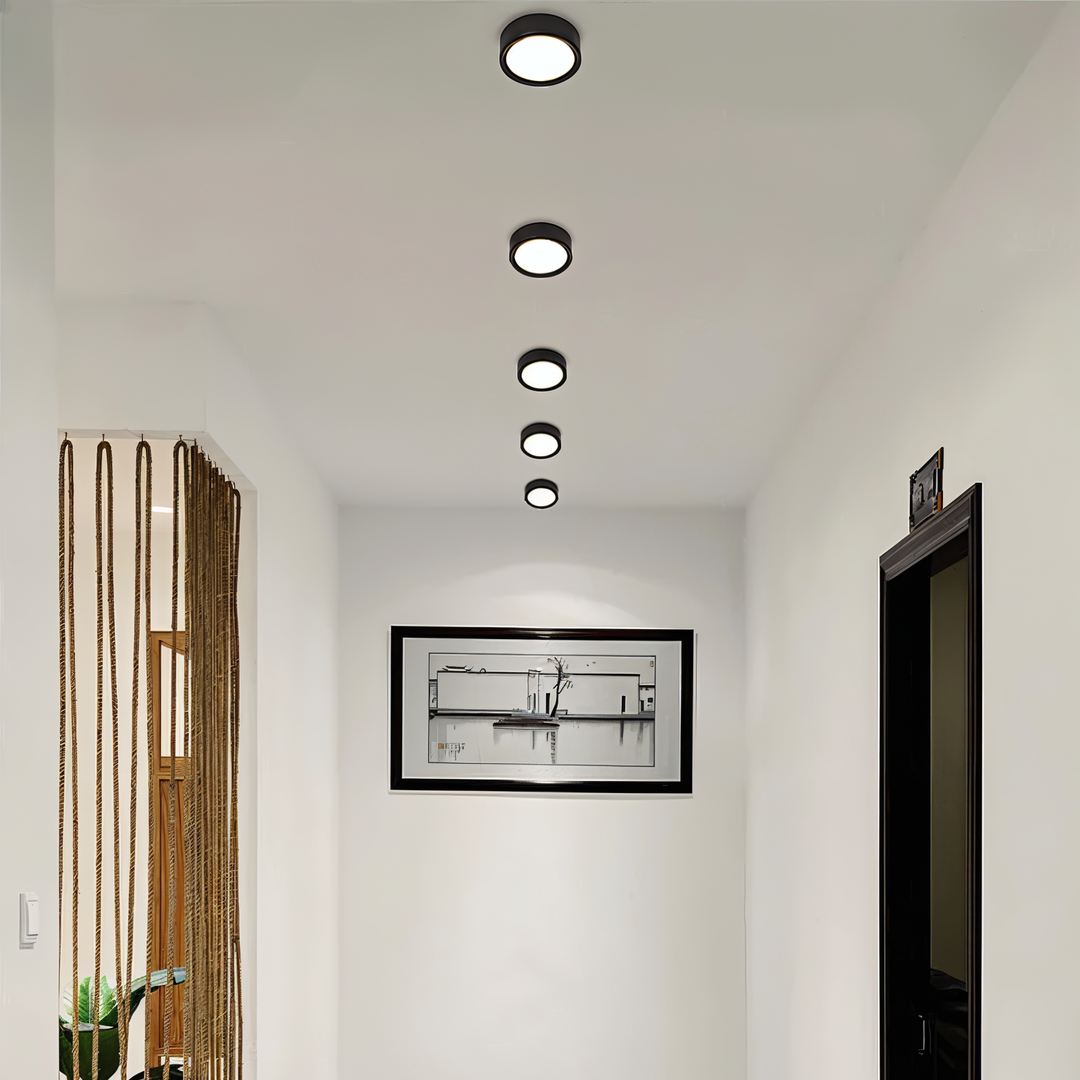 Lampe LED décorative ronde, éclairage d'appoint pour une touche moderne.
