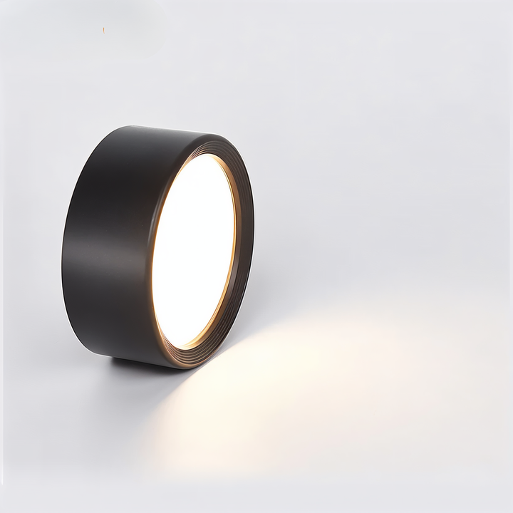 Luminaire LED ultra-fin et rond, idéal pour un design intérieur contemporain.