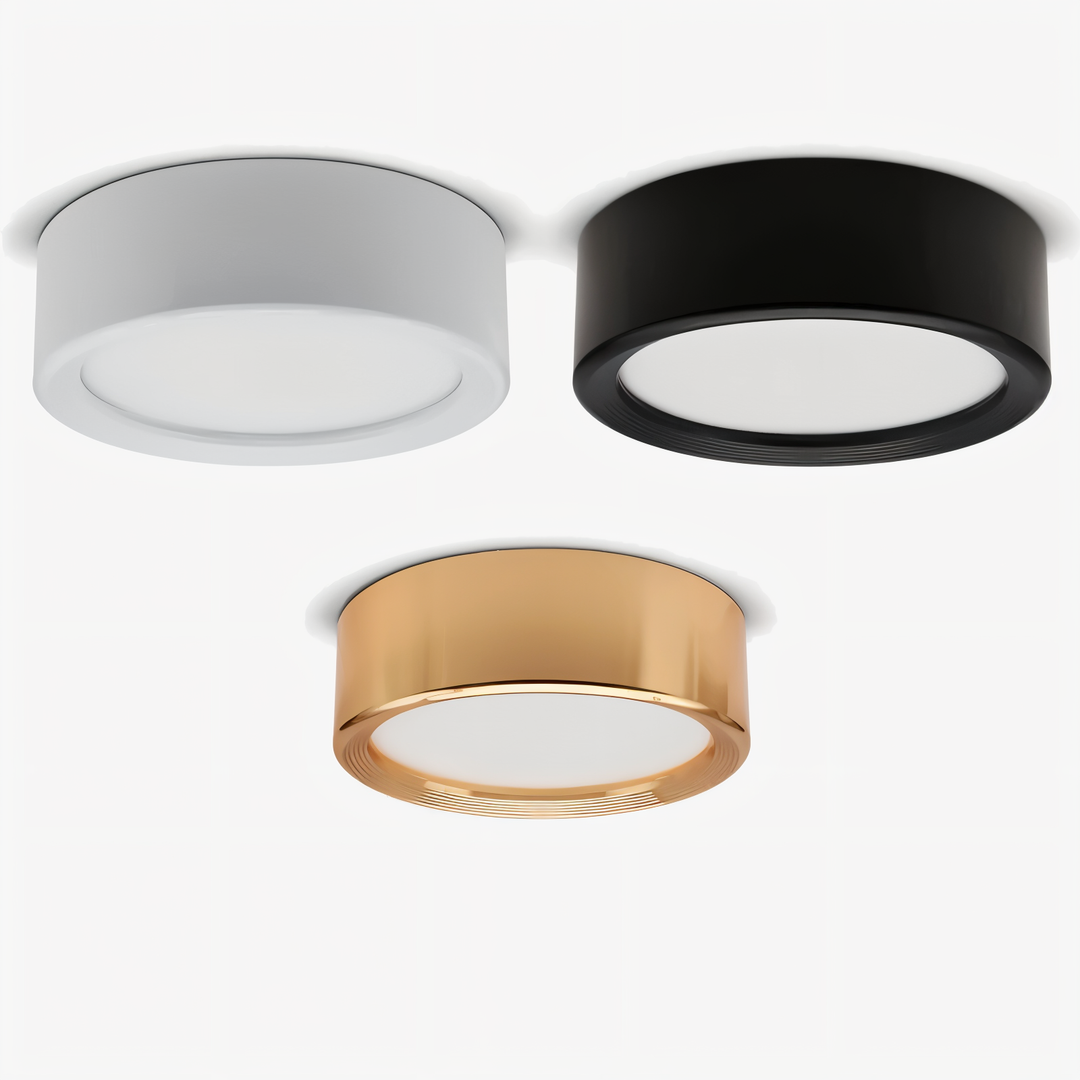 Plafonnier LED de designer, forme ronde et slim pour éclairage intérieur chic.
