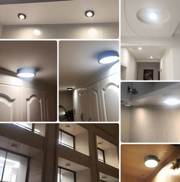 Lampe plafond LED, forme ronde et technologie ultra-fine, économie d'énergie.