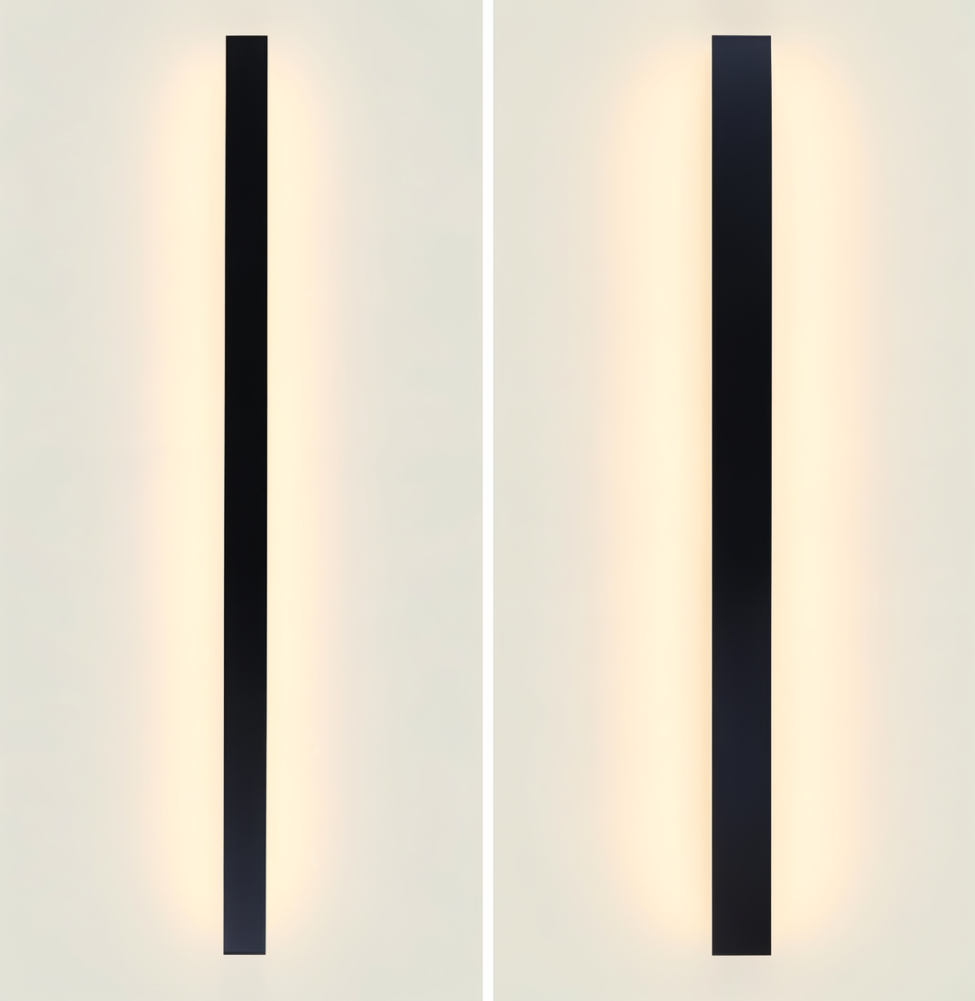Lampe LED murale linéaire dimmable, IP65, pour une lumière ambiante ou accentuée, parfaite intérieur/extérieur.