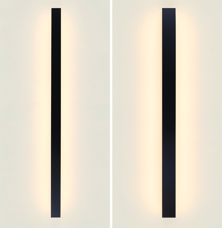Lampe LED murale linéaire dimmable, IP65, pour une lumière ambiante ou accentuée, parfaite intérieur/extérieur.