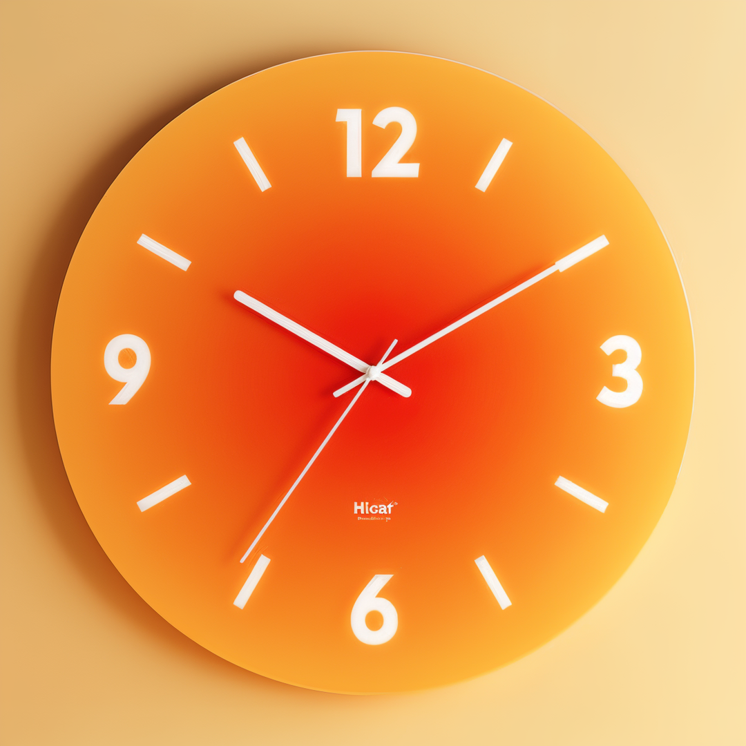 Horloge murale en verre silencieuse, avec un dégradé de couleurs éclatantes. Accent moderne pour toute décoration intérieure.