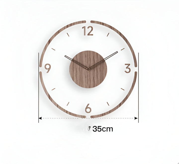 Horloge silencieuse en acrylique et bois, décoration murale moderne pour espace de vie.