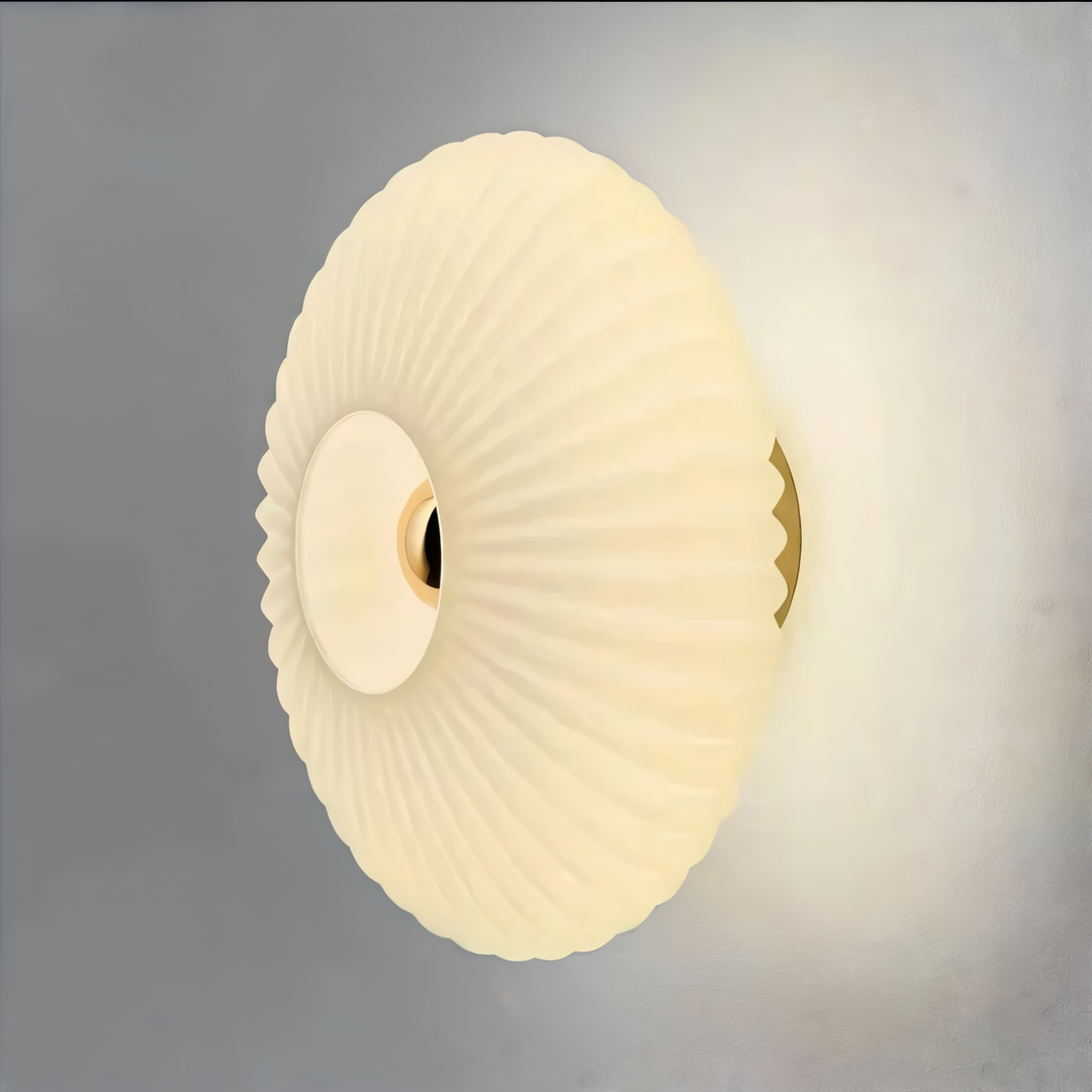 Lampe murale LED design nordique, forme ronde. Éclairage intérieur polyvalent pour décoration moderne.