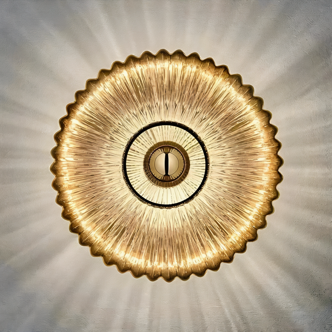 Applique murale ronde style Bauhaus. Décoration murale lumineuse, éclairage LED moderne et raffiné.