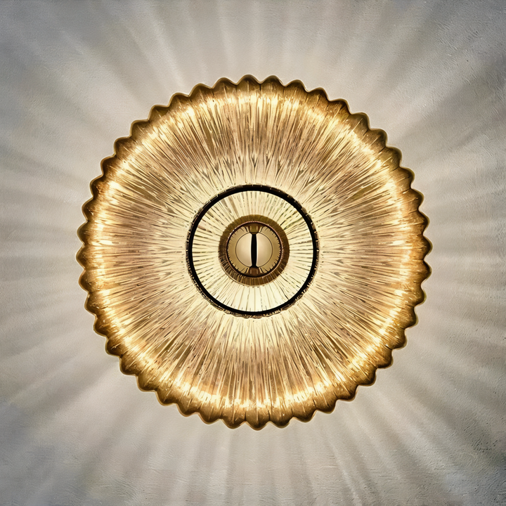 Applique murale ronde style Bauhaus. Décoration murale lumineuse, éclairage LED moderne et raffiné.
