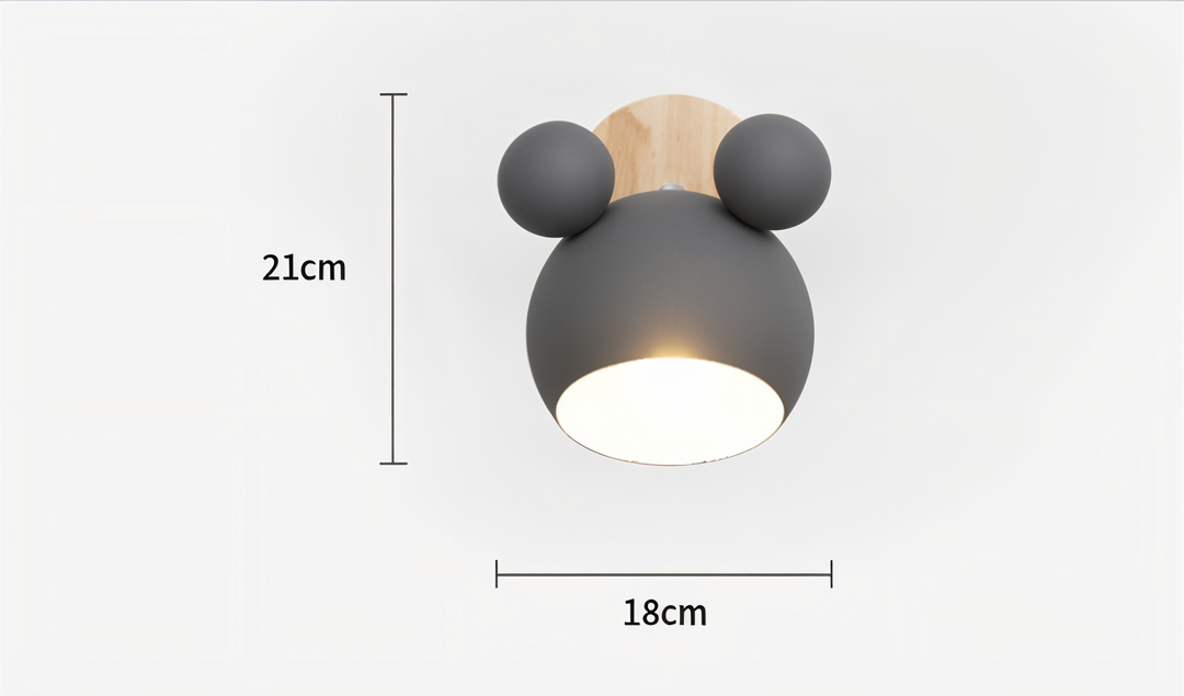 Cadeau enfant: applique murale macaron bleu pivotante, design souris LED, éclairage doux.