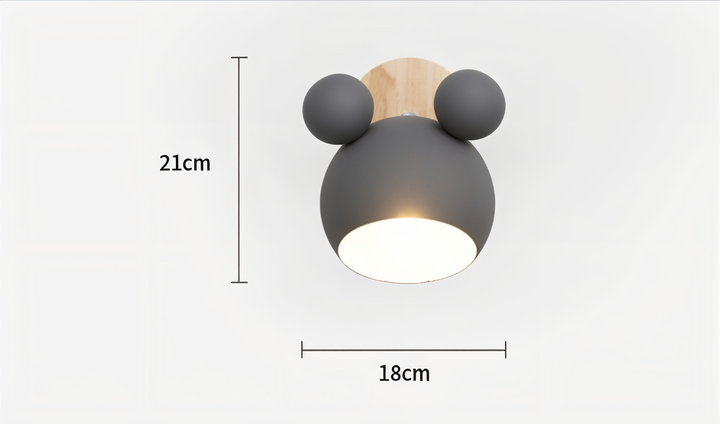 Cadeau enfant: applique murale macaron bleu pivotante, design souris LED, éclairage doux.