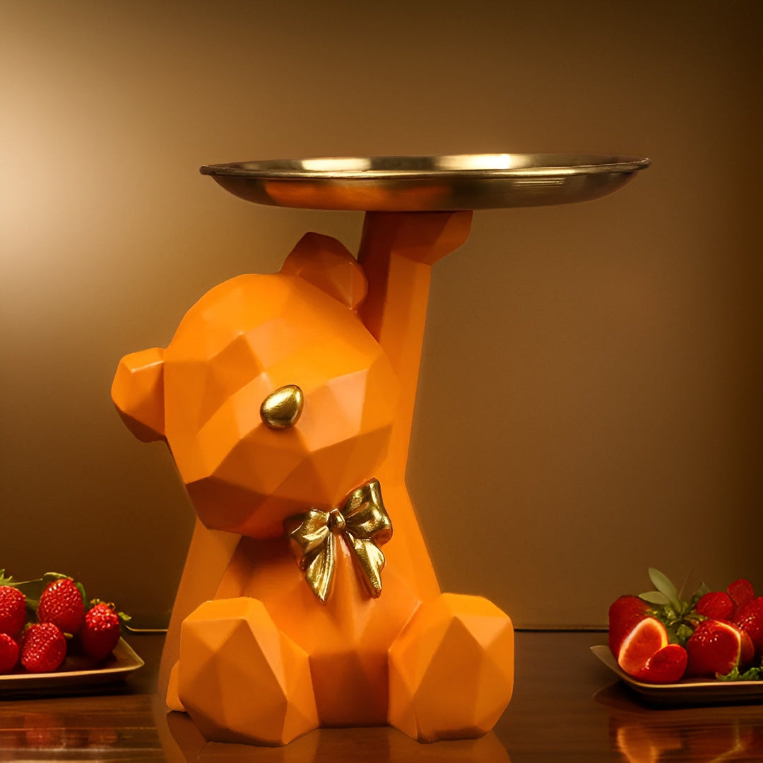 Idée cadeau: plateau décoratif ours géométrique, rangement stylé et original pour la maison.