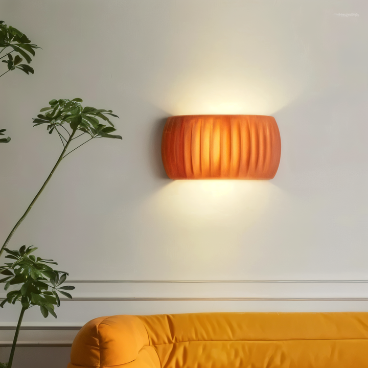 Lampe murale LED éco-énergétique, style nordique, design rayé Macaron, vert/orange/blanc.