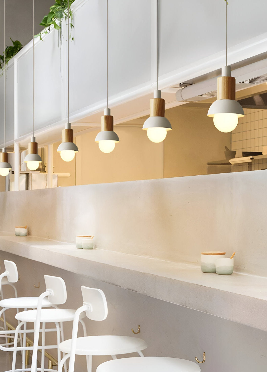 Lampe suspendue scandinave, macaron vert pour salon ou salle à manger.