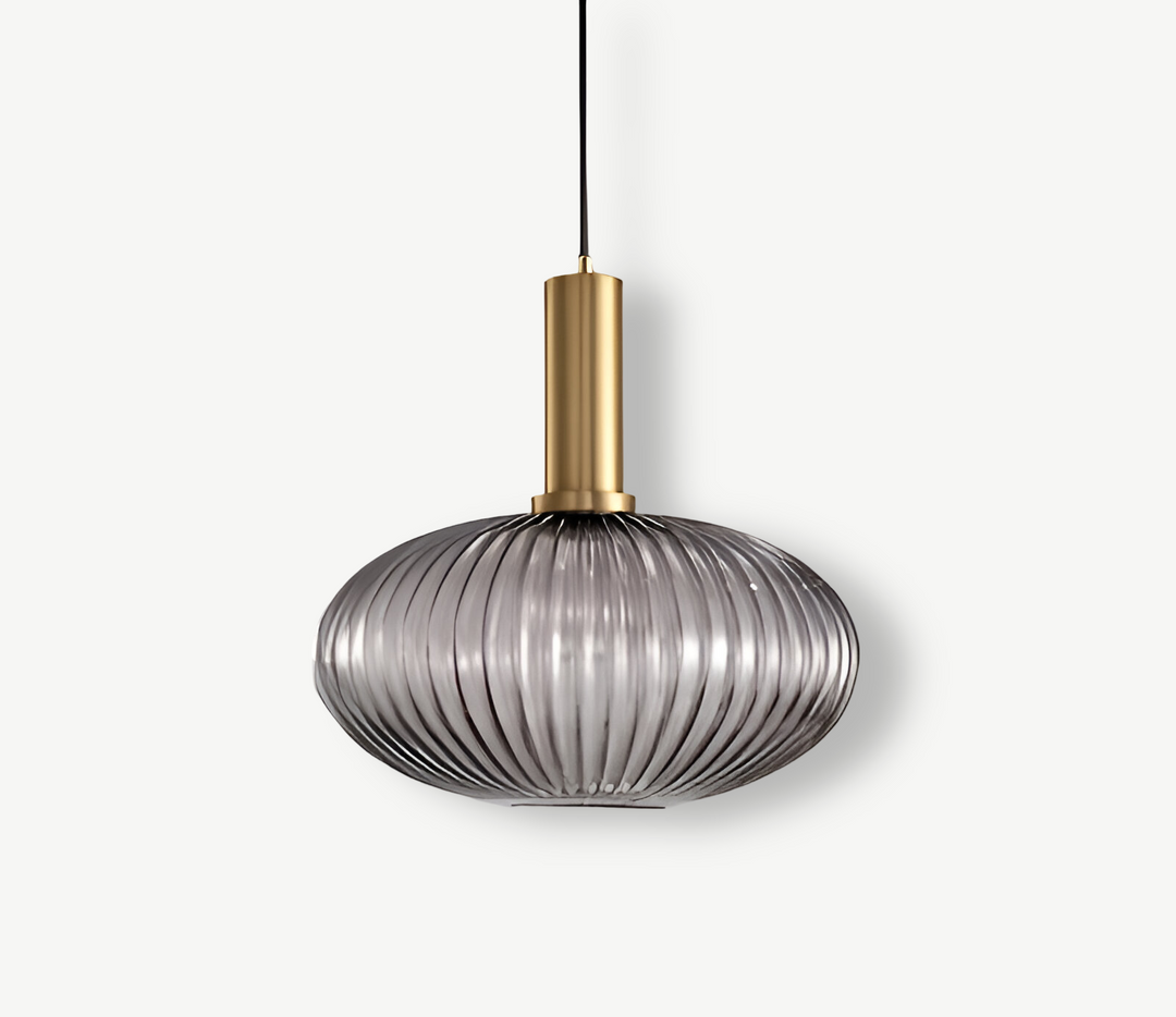 Verre strié et design rétro: suspension de plafond unique, pour un effet "waouh".
