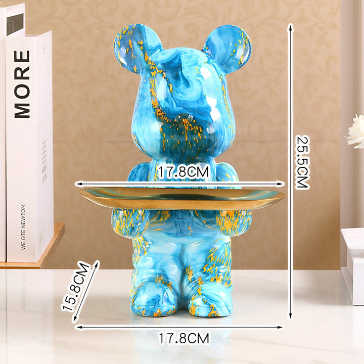 Cadeau élégant: ours décoratif de luxe, figurine en résine et organisateur de rangement pour la maison.