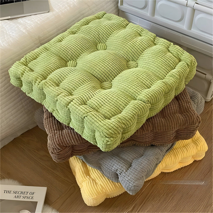 Accessoire yoga : coussin de méditation en coton naturel pour une assise stable et ergonomique.