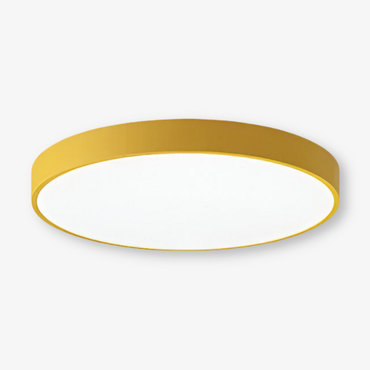 Plafonnier Macaron LED, design minimaliste et éclairage fonctionnel.