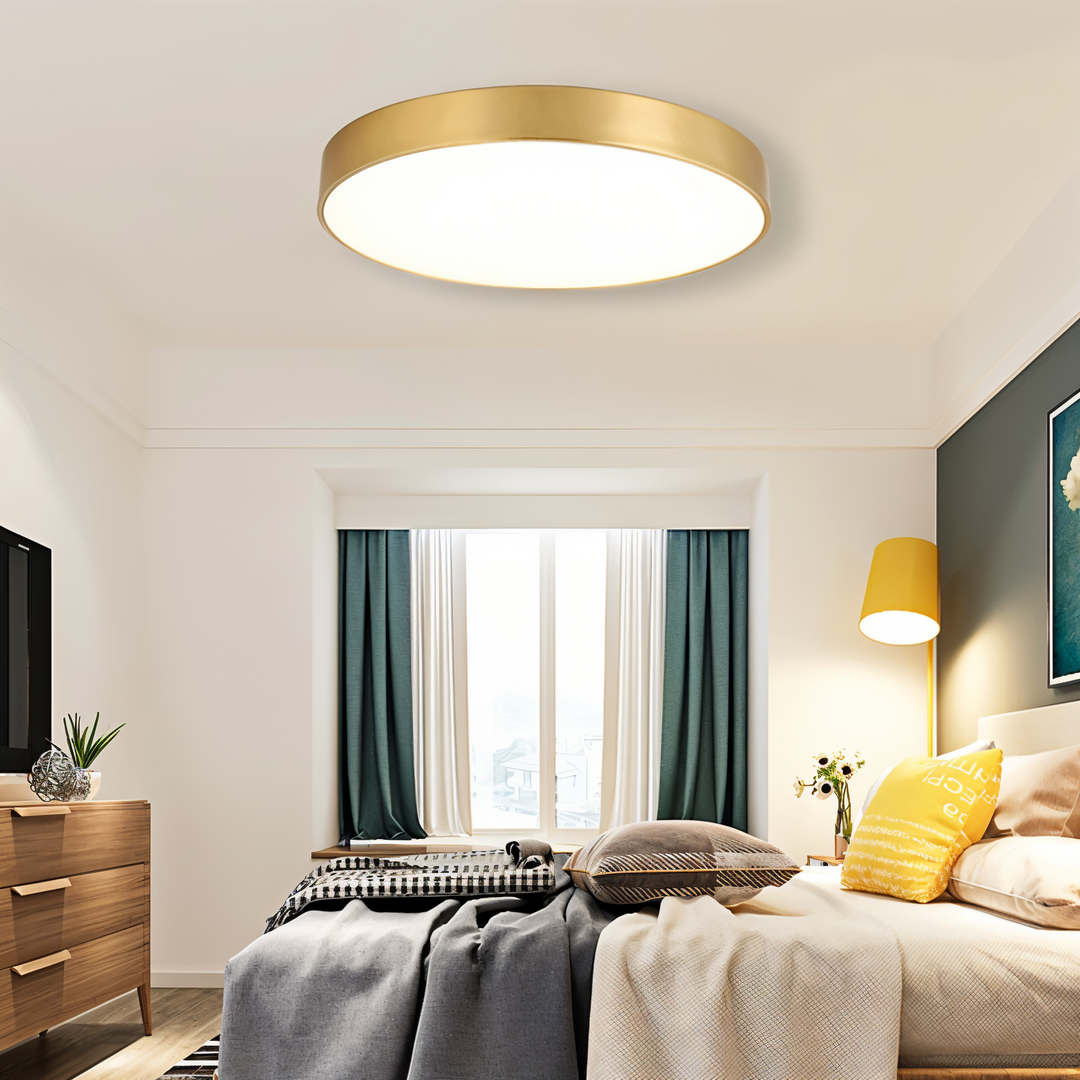 Plafonnier LED ronde Macaron pour une décoration intérieure moderne.