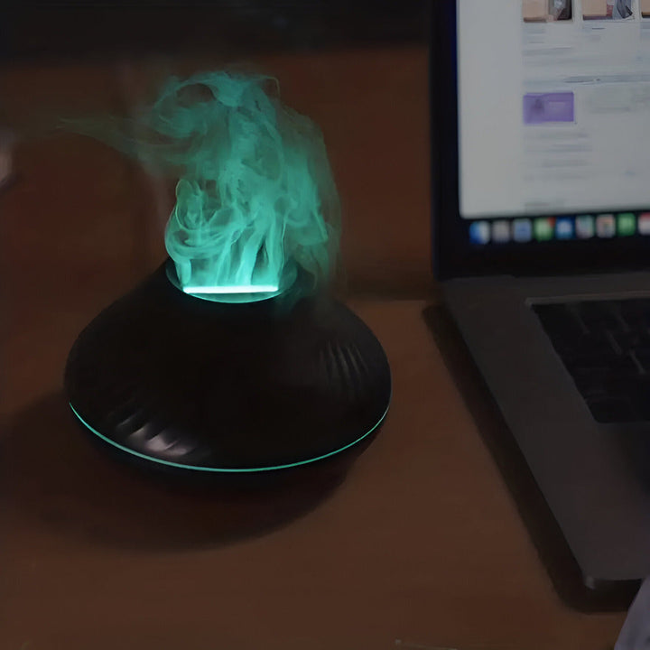 Diffuseur d'arômes moderne pour huiles essentielles, crée une ambiance relaxante et purifie l'air.