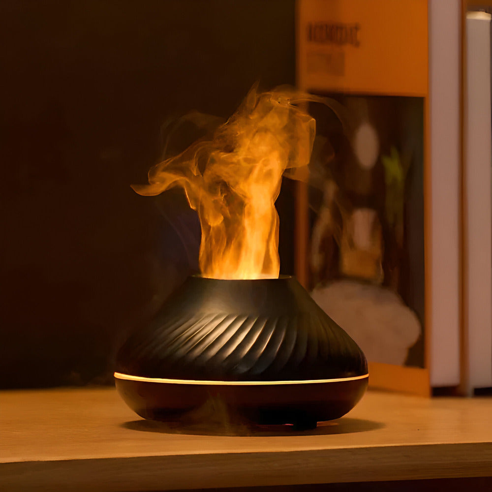 Diffuseur d'arômes ultrasonique et humidificateur d'air design pour ambiance zen maison ou bureau.