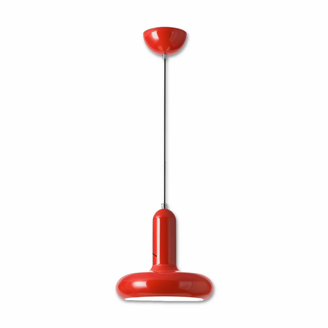 Suspension rétro colorée, design Bauhaus unique, pour salle à manger cosy.