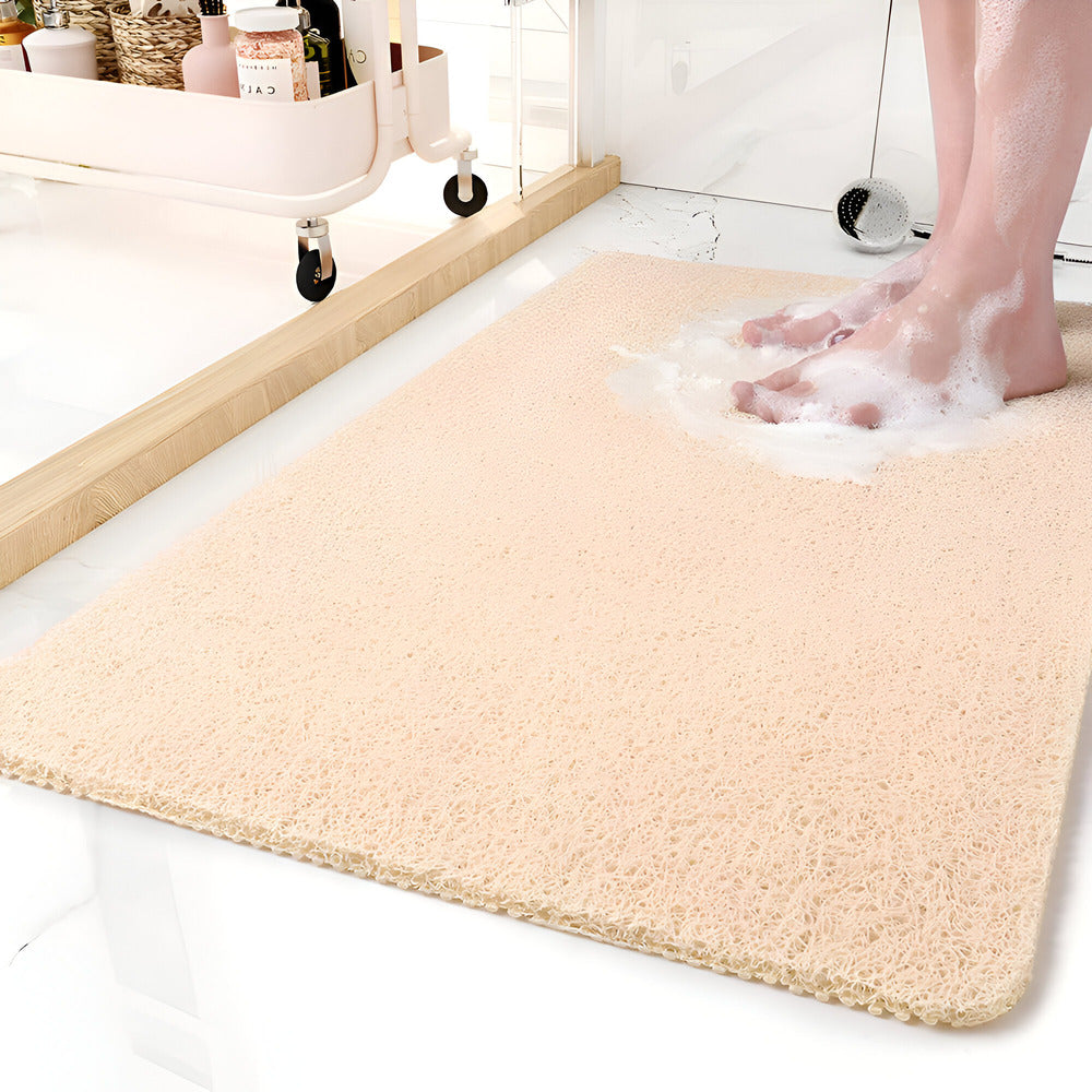 Tapis de douche antidérapant sécurisé pour salle de bain, séchage rapide, hygiène et confort.
