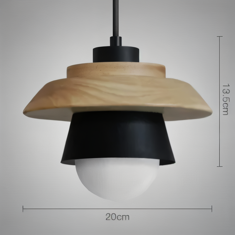 Lampe suspension scandinave macaron, mariage bois et métal, pour un éclairage doux et chic.
