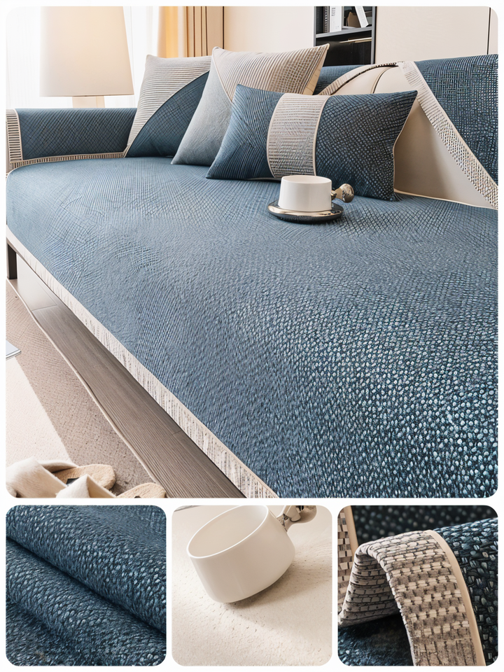 Housse de protection LuxuraGuard bleue, antidérapante, parfaite pour la sécurité des enfants.