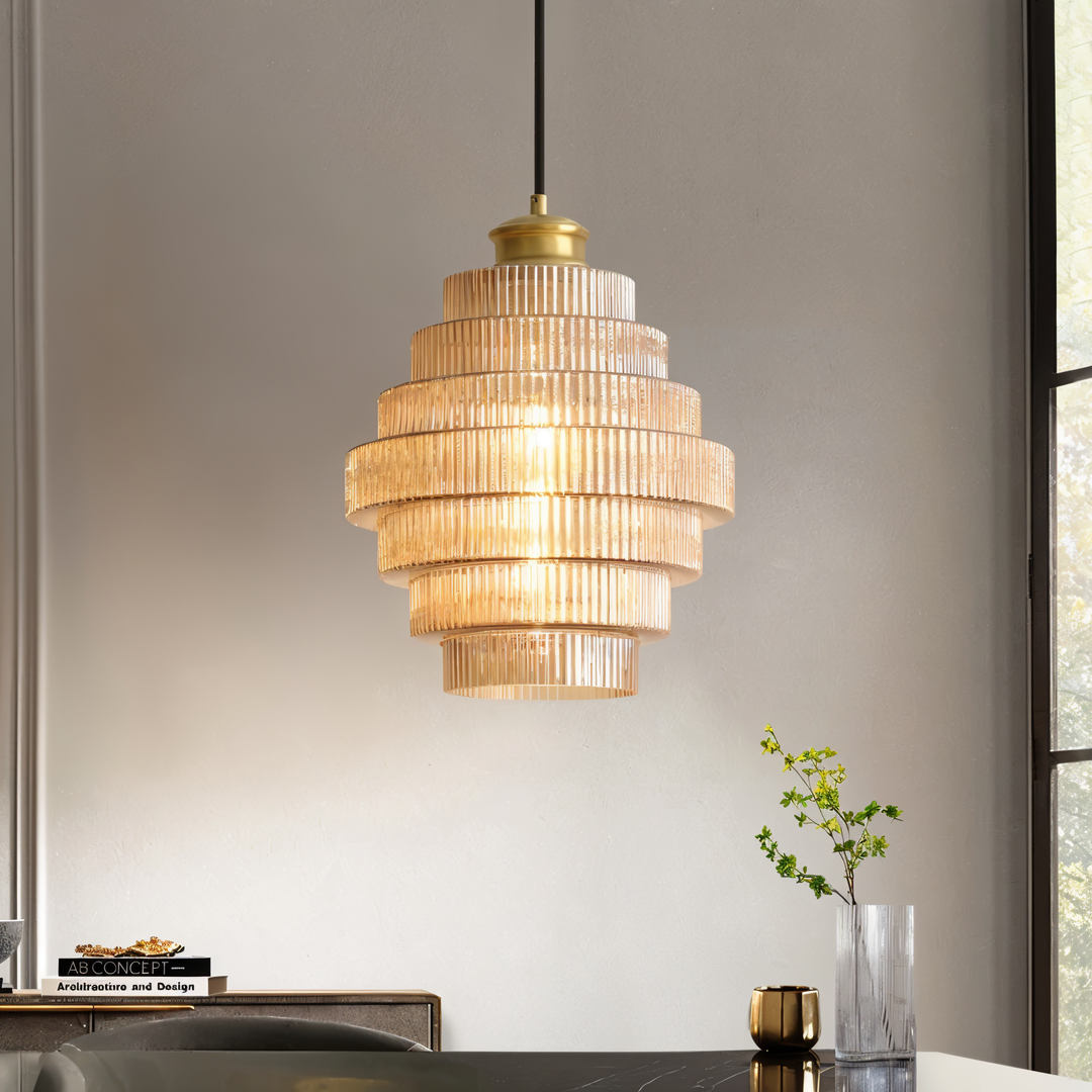 Suspension LED élégante pour salon, design moderne et chic, crée une ambiance lumineuse décorative.
