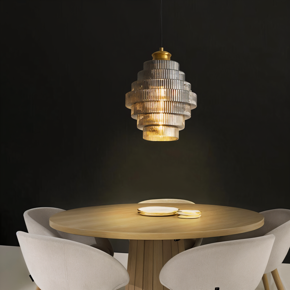 Lustre LED de luxe pour intérieur, éclairage contemporain et décoratif, idéal pour un salon moderne et élégant.