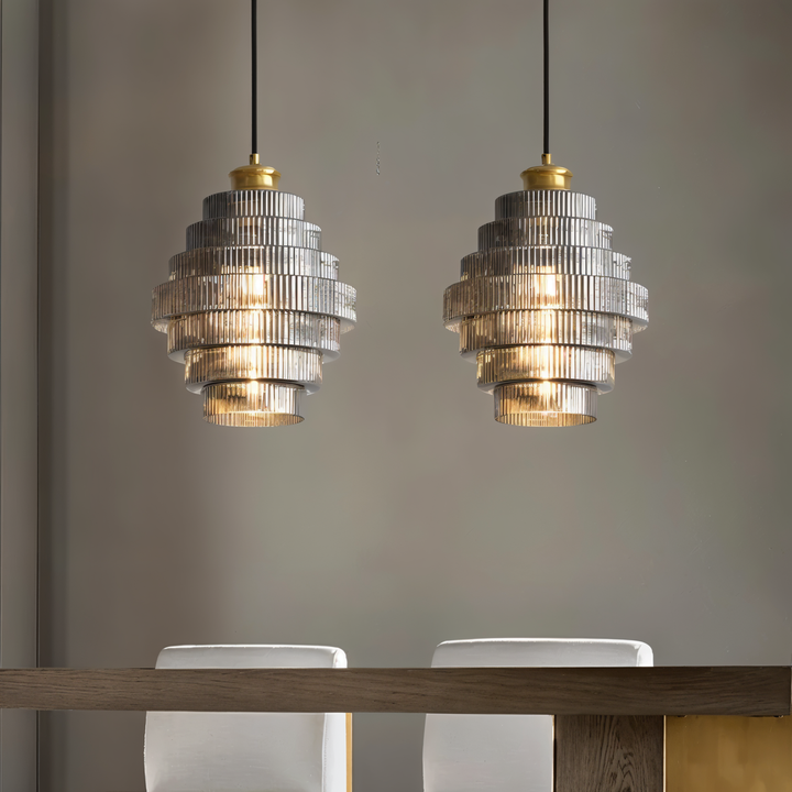 Éclairage LED élégant pour la maison, suspension design moderne, crée une ambiance lumineuse chic dans le salon.