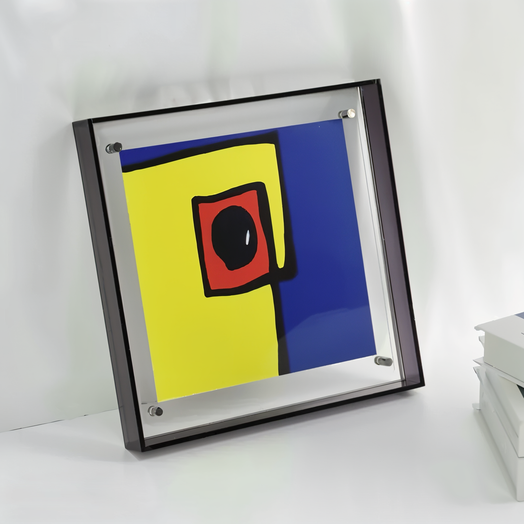 Cadre photo de bureau acrylique effet néon, design élégant et personnalisable pour vos souvenirs.