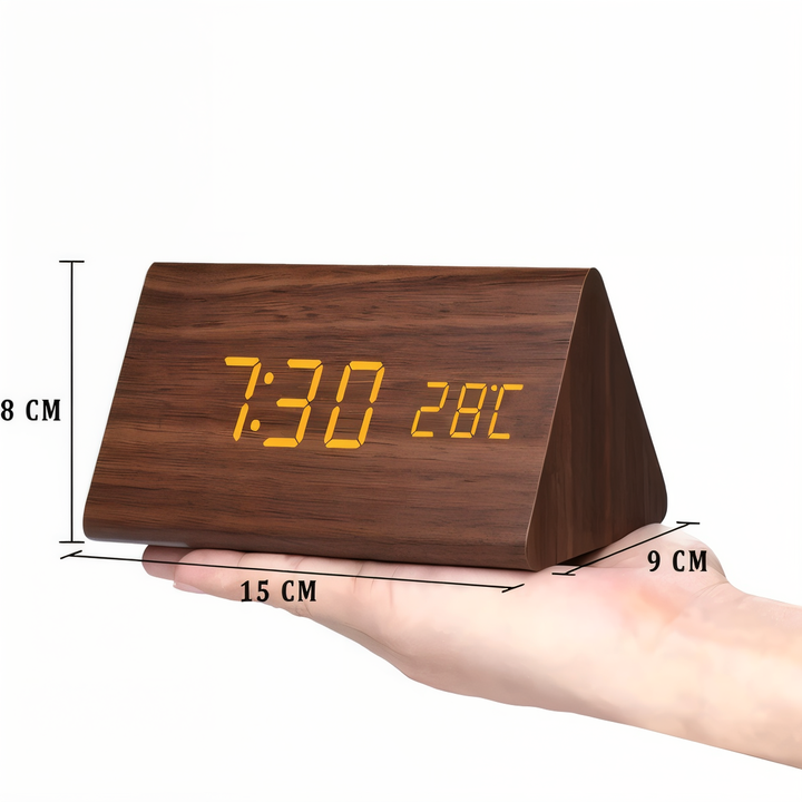 Horloge moderne LED activée par le son, réveil numérique avec affichage de la température.