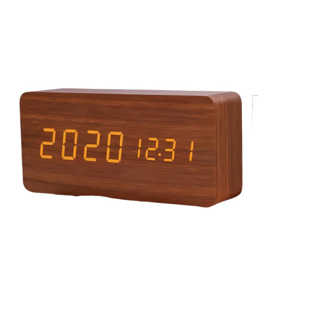 Réveil avec affichage LED rouge, horloge numérique design pour une touche moderne à votre pièce.