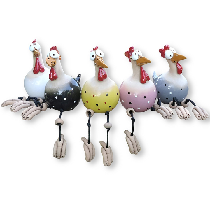 Décoration coq de ferme fantaisie, jambes mobiles, idéal pour jardin, balcon, patio.