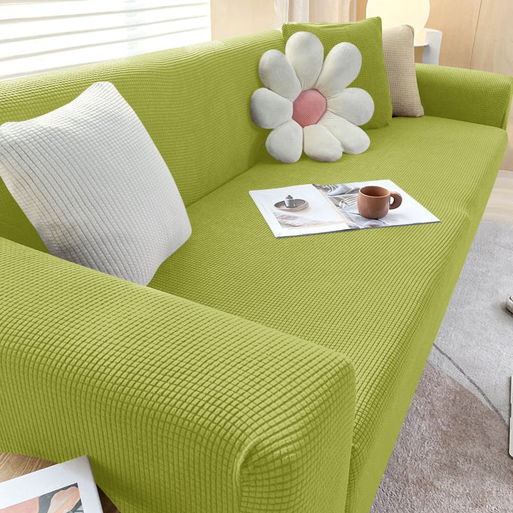 Canapé extensible: housse jacquard pour protection, décoration et confort de votre salon.